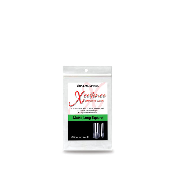 Xcellence Matte Long Square 50 count Tip Refill by individual size